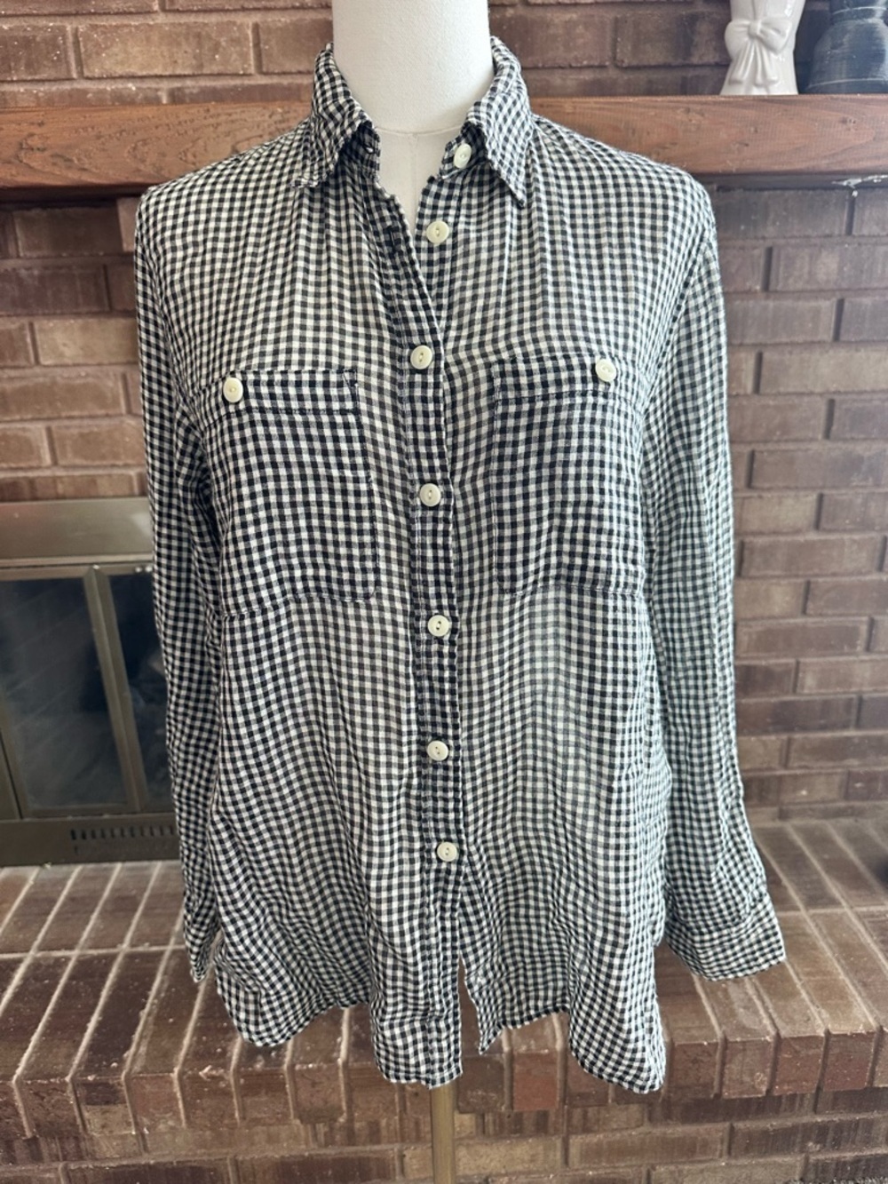 Denim & Supply Ralph Lauren Gingham Utility Blouse M Preppy Classic